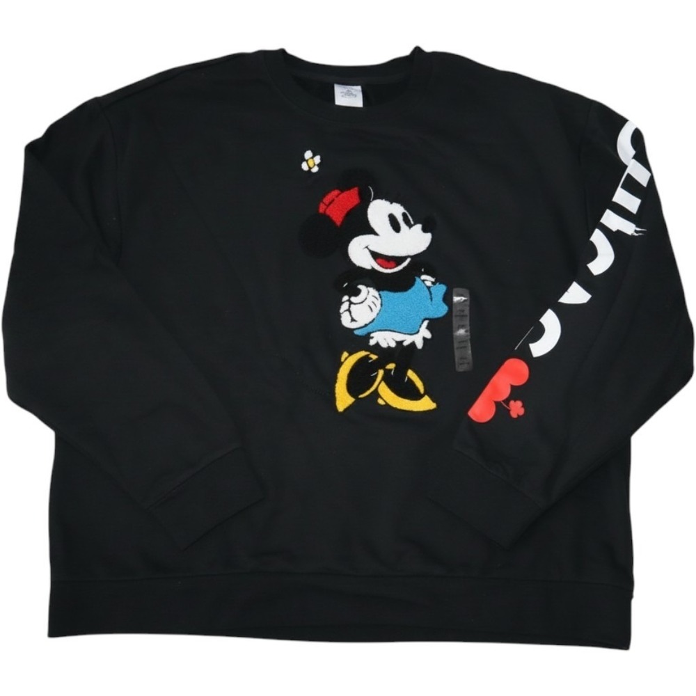 Disney Store Chicago Minnie Mouse Black Sweatshirt Women's Ladies XXL 2X NEW